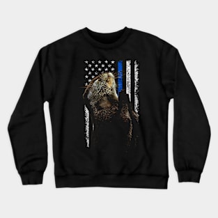 Urban Otter American USA Flag Tee for Fans of Aquatic Charm Crewneck Sweatshirt